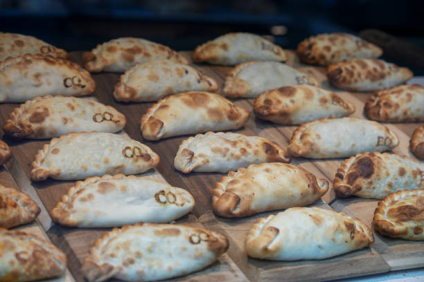 istock Typical breakfast in Latin American countries, Fried empanadas on wood background 2174414302