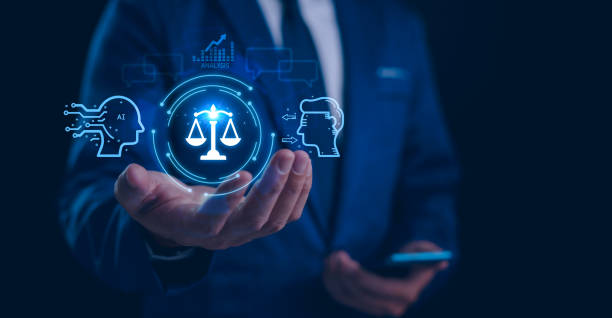 istock AI ethics or AI Law concept. Developing AI codes of ethics. Compliance, regulation, standard , business policy and responsibility for guarding against unintended bias in machine learning algorithms. 2174416479