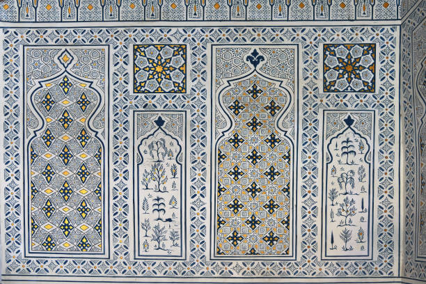 Medieval tiles. Bibi-Khanym Mosque  one of the most important monuments of Uzbekistan. Built In 15th century. Interiors