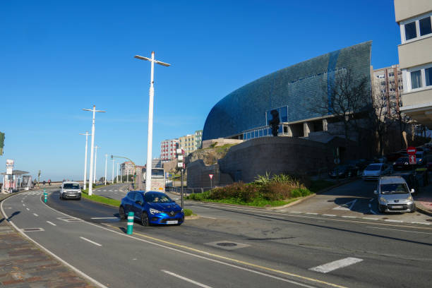 A Coruna Galicia Spain on February 2, 2024. Cityscape with the Domus museum.