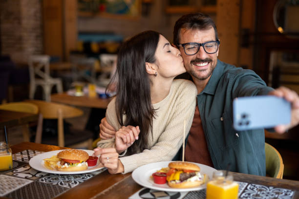 istock Happy couple posing for selfie 2174425057