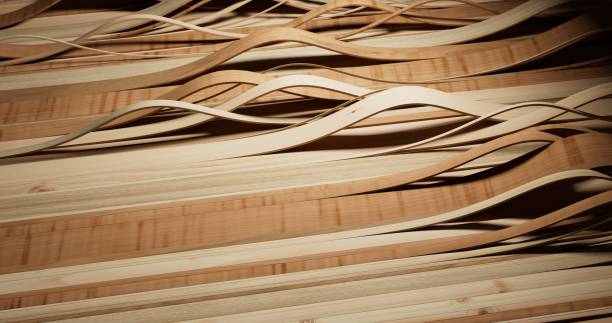 istock A group of wood strips shaped into a continuous, wave-like rhythm 2174426110