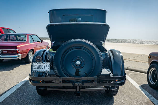 Gulfport, MS - October 03, 2023: High perspective rear view of a 1925 Dodge Brothers Business Coupe at a local car show.