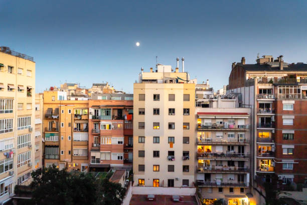 istock Dusk in residential area Barcelona 2174431745