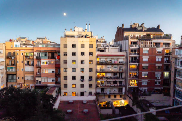 istock Dusk in residential area Barcelona 2174431746