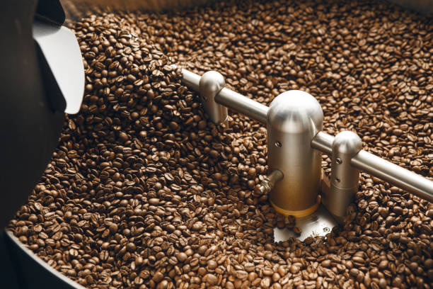 istock Roasted Coffee Beans Cooling in Rotating Drum 2174439642
