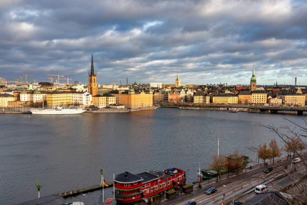 Stockholm, Sweden - Dec 08, 2017:Cityscape of the historic center of Stockholm, Sweden