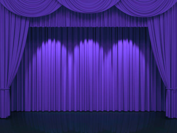 istock Luxury stage or windows curtains, realistic 3D illustration 2174449100