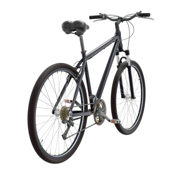 istock Black bicycle, top back view isolated on white background, 3D illustration 2174449127