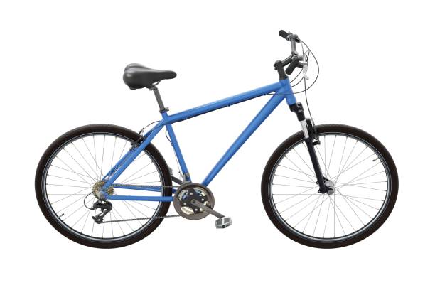 istock Blue bicycle, side view isolated on white background, 3D illustration 2174449142