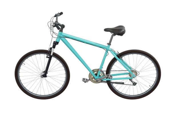 istock Blue teal bicycle, side view isolated on white background, 3D illustration 2174449162