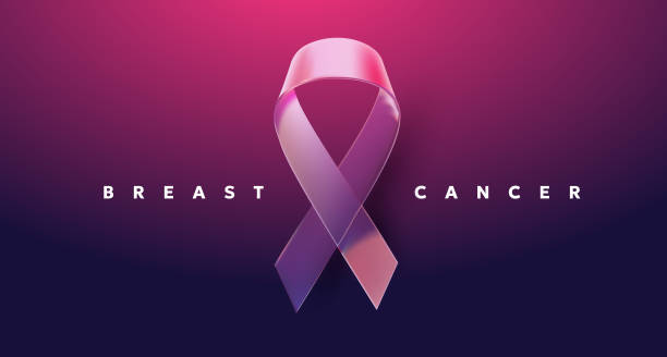 istock Vector 3d illustration of breast cancer pink realistic ribbon with loop on color background. Symbol of breast cancer awareness. Template design of shine ribbon with word for awareness month campaign banner 2174450532