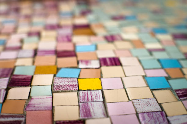 Abstract, colorful ceramic tile mosaic, background.