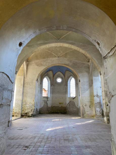 istock ruins interior of the old church 2174455824