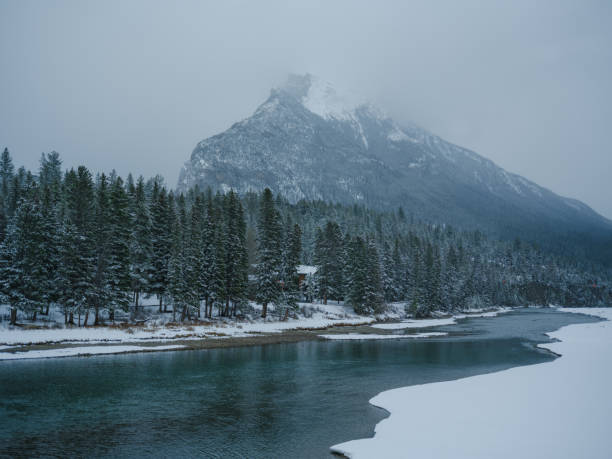 istock Scenic view of Bow River in winter in Banff 2174458568
