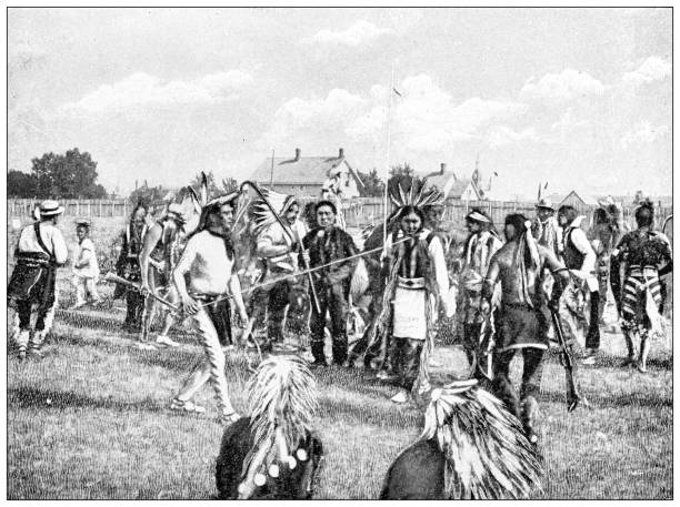 Antique image: Trans-Mississippi Exposition, Peace dance by Sioux, Cheyennes and Apaches