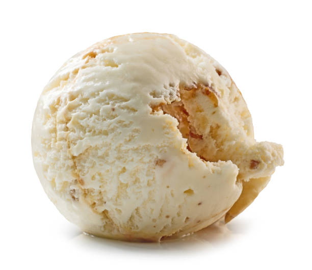 istock maple syrup and walnut ice cream scoop isolated on white background 2174461781