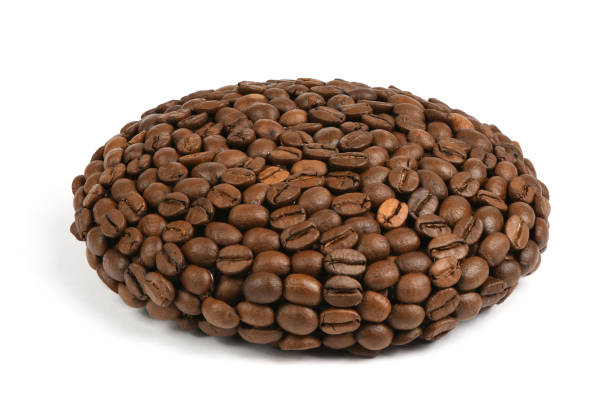 istock Coffee plate made from roasted coffee beans isolated on white background 2174463156