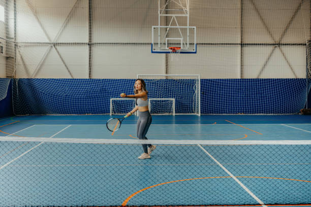 istock Tennis player hitting forehand shot 2174469759