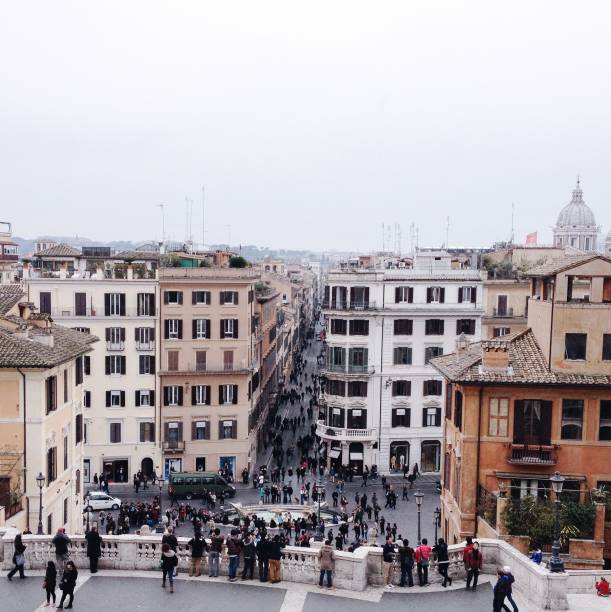 the view from the spanish steps in Italy
