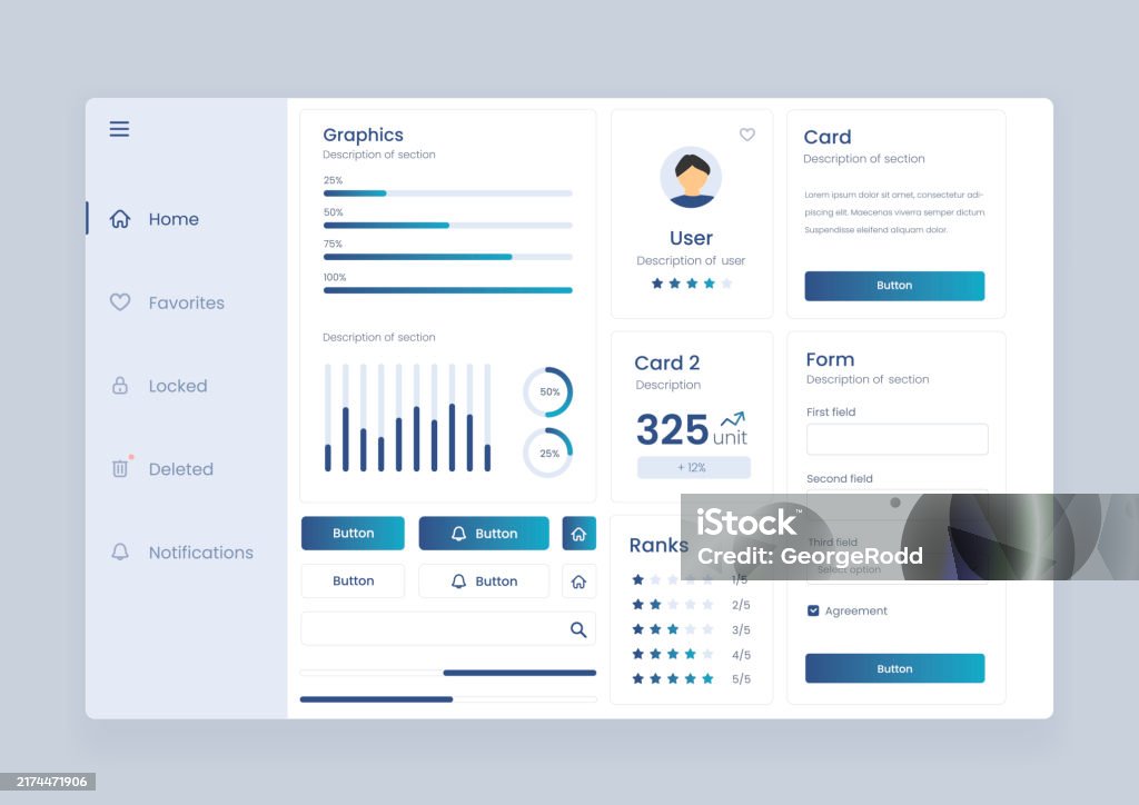 Analytics Dashboard User Interface With Diverse Data Visualization ...