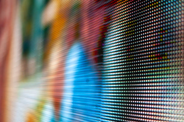 istock Large led projection screens. Colorful abstract background. Light show on the stage. 2174479178