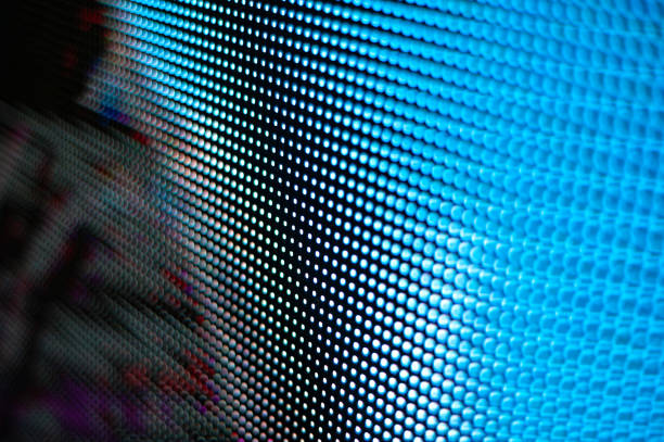 istock Large led projection screens. Colorful abstract background. Light show on the stage. 2174479215