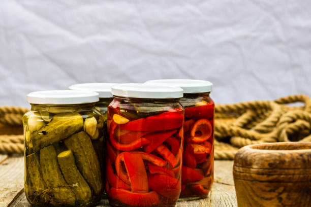 istock Canned veggies in vinegar. Pickled veggies 2174482236