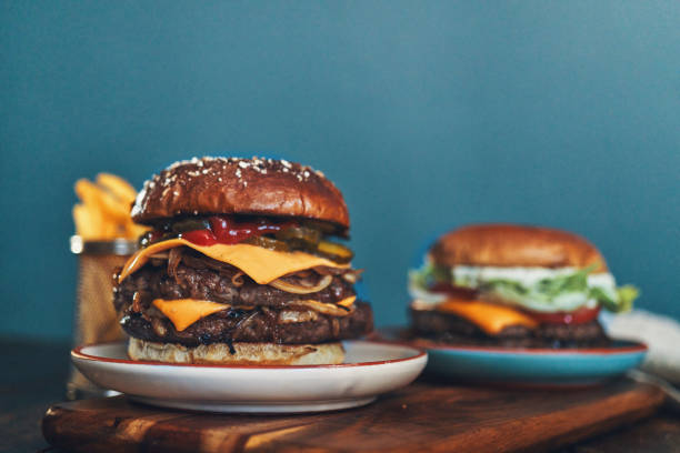 Double Smash Burger with Caramalized Onions and Cheese