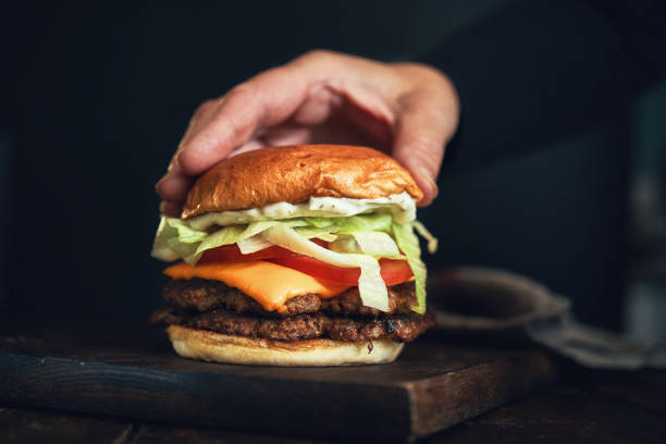 istock Double Smash Burger with Tomato Lettuce and Cheese 2174482451