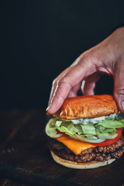 istock Double Smash Burger with Tomato Lettuce and Cheese 2174482486