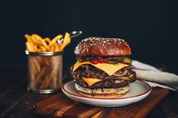 istock Double Smash Burger with Caramalized Onions and Cheese 2174482526