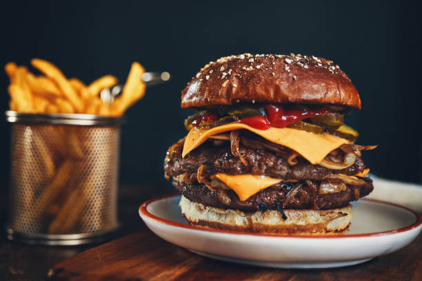 istock Double Smash Burger with Caramalized Onions and Cheese 2174482531