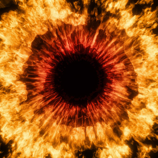 istock Abstract Color Burst Eye, smoke explosion, twirling mist (fog, smoke). magic, power, electricity, energy, tech, nuclear atom, water droplets. shockwave effect. 3D rendering 2174493191