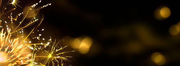 istock beautiful blurred background with fireworks to celebrate a new year 2174505727