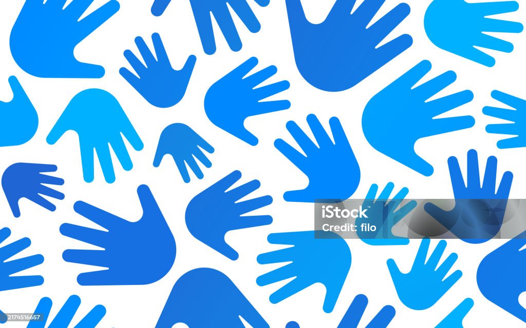 Left Hand Pattern Background Seamless Tileable Hand Background Pattern Stock Illustration - Download ...