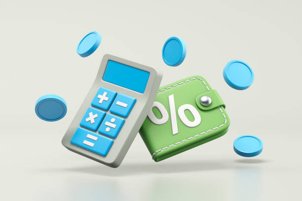 istock Calculator with wallet and percentage symbol 2174520842