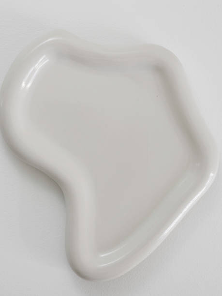istock Modern White Sculpted Plate With Curved Design 2174531142