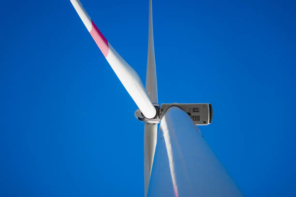 Wind turbine generator for clean electrical energy production in Zaragoza Province, Aragon in Spain
