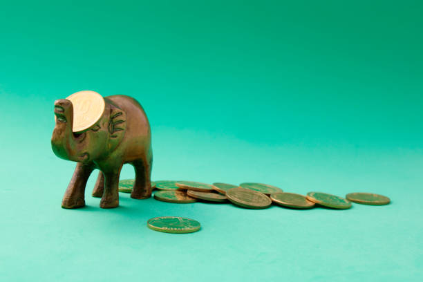 Lucky elephant giving out coins