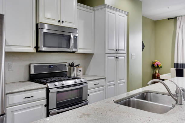 istock Contemporary Kitchen With Stainless Steel Appliances, Island 2174545092