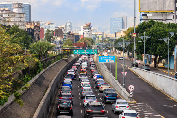 istock Traffic at Viaducto highway in downtown Mexico 2174545563
