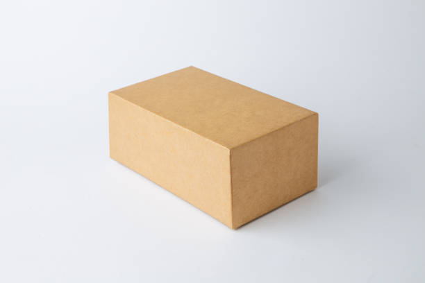kraft brown box made from recycled paper isolated on white background