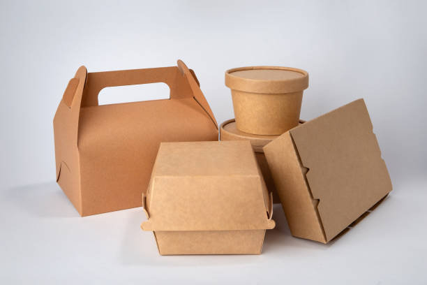 istock Paper food container isolated on white background. Packaging template mockup. 2174547170