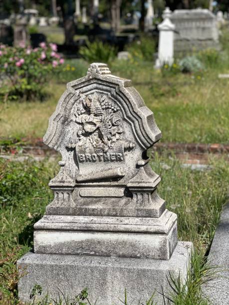 istock Old grave marker with the word brother 2174552691