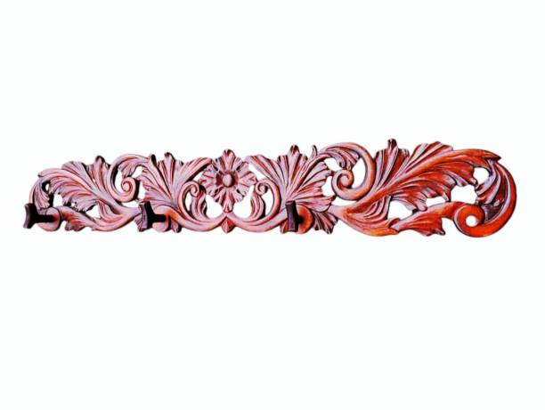 istock Brown carved wooden coat hanger 2174556917