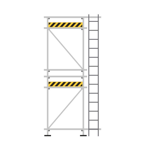 istock Scaffolding. Vector flat design aluminum prefabricated scaffolding isolated illustration white background. 2174571307