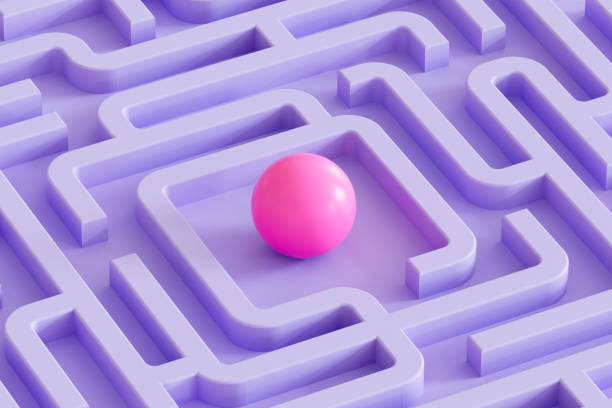 istock Ball in lilac maze 2174573222