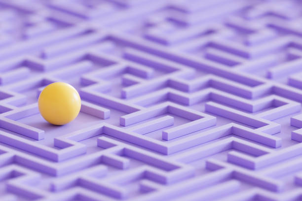 istock Ball in lilac maze 2174573251