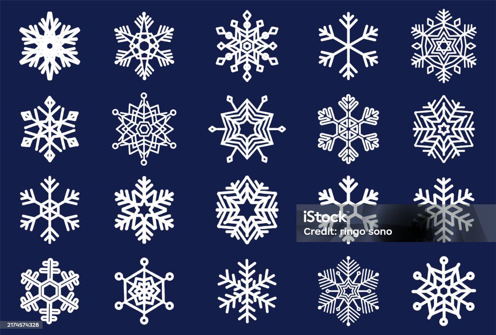 Snowflake Pattern Types Snowflake Pattern Illustration Set Stock Illustration - Download Image ...